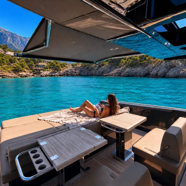 BLACK SHEEP in the clear water of Cala Deia