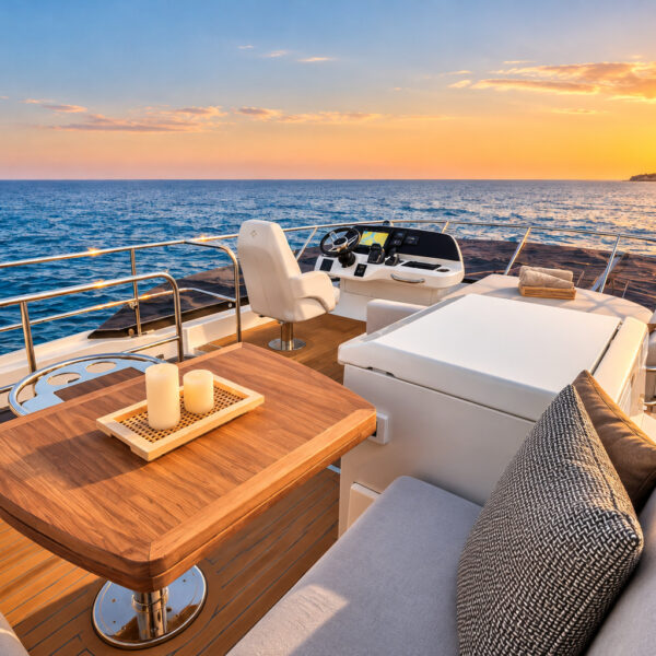 LA FAMILIA Prestige 4.9 flybridge seating area